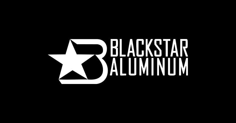 BlackStar Aluminum logo on black background
