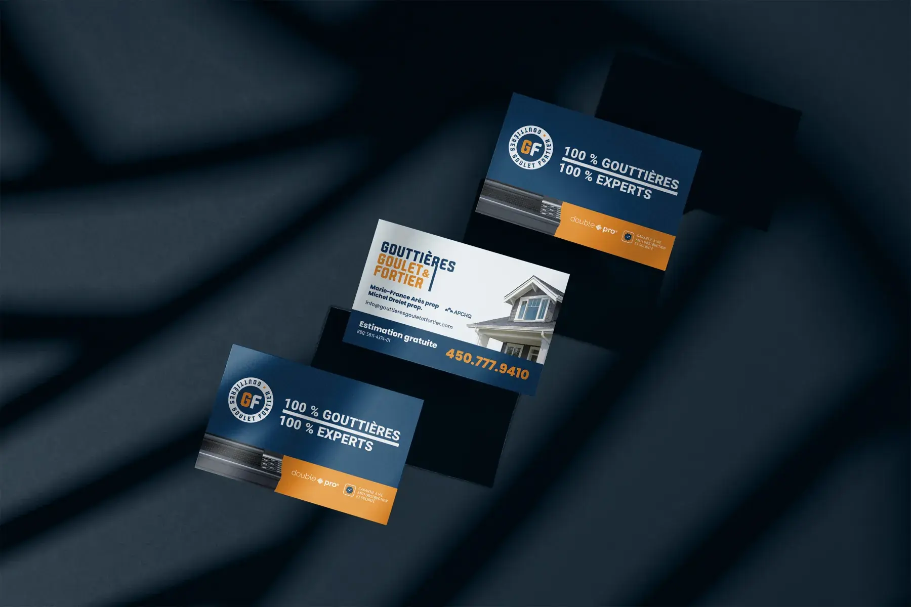 Gouttières Goulet & Fortier – Business cards