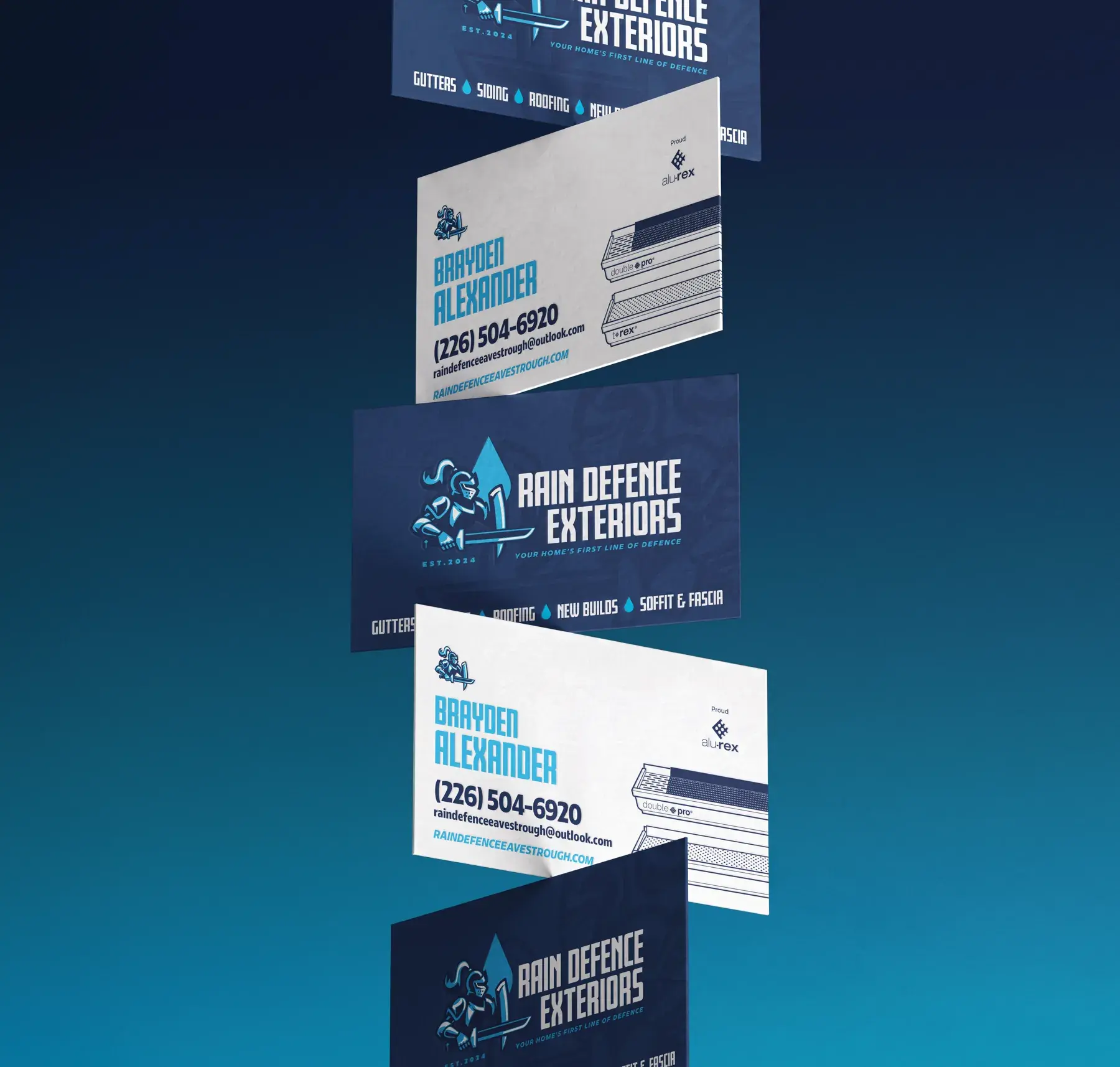 Rain Defence Exteriors – Business cards
